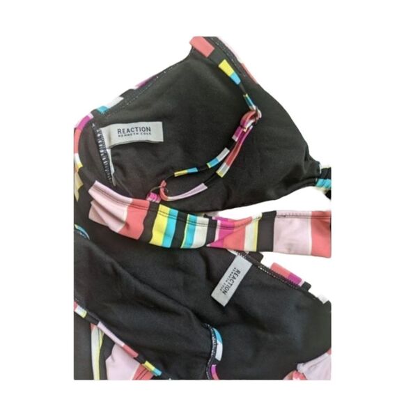 Kenneth Cole Striped Bikini Set Sz 8 | Flattering Mid-Rise Swim Essential - Picture 7 of 10